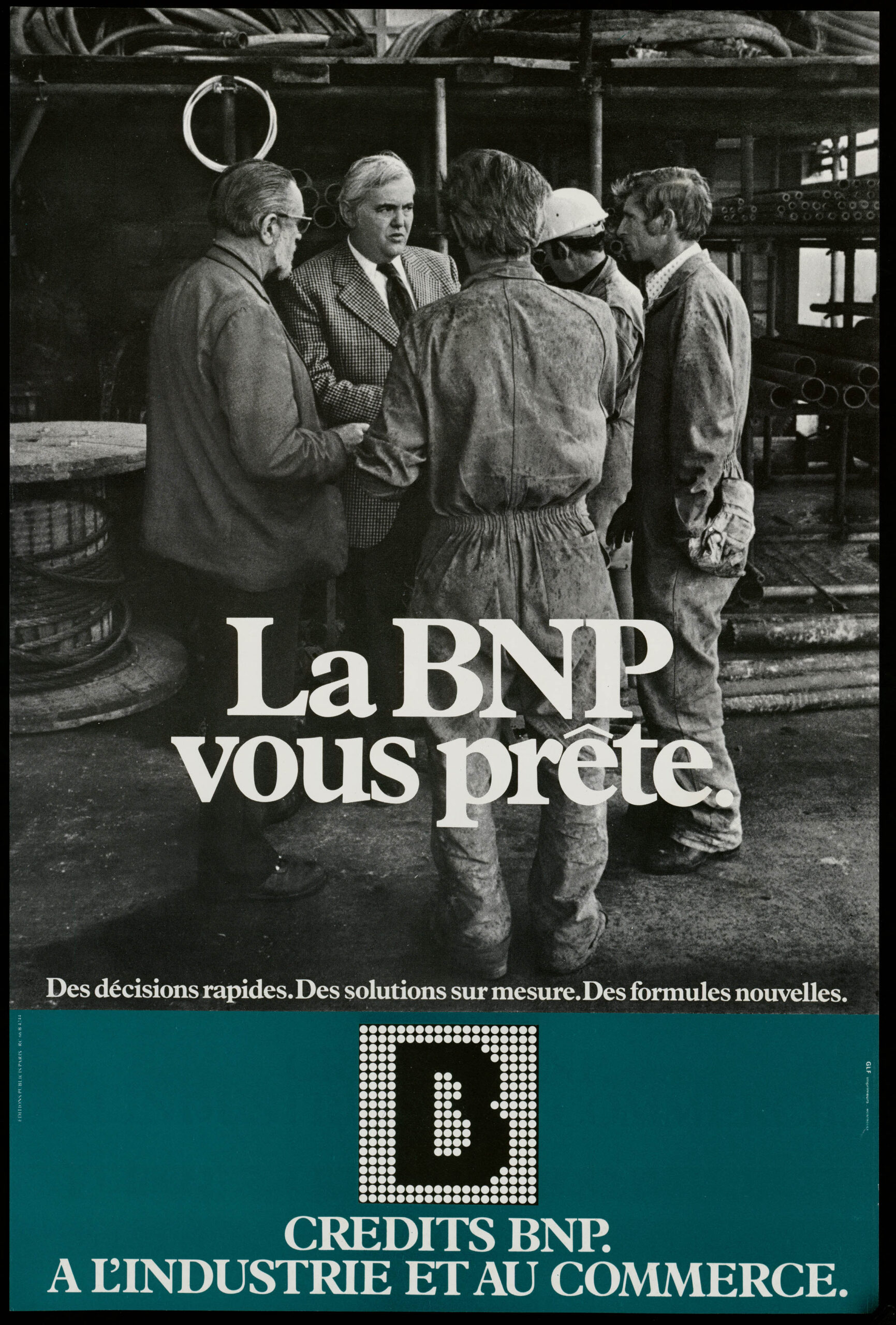 Affiche de la BNP sur le prêt aux entreprises
