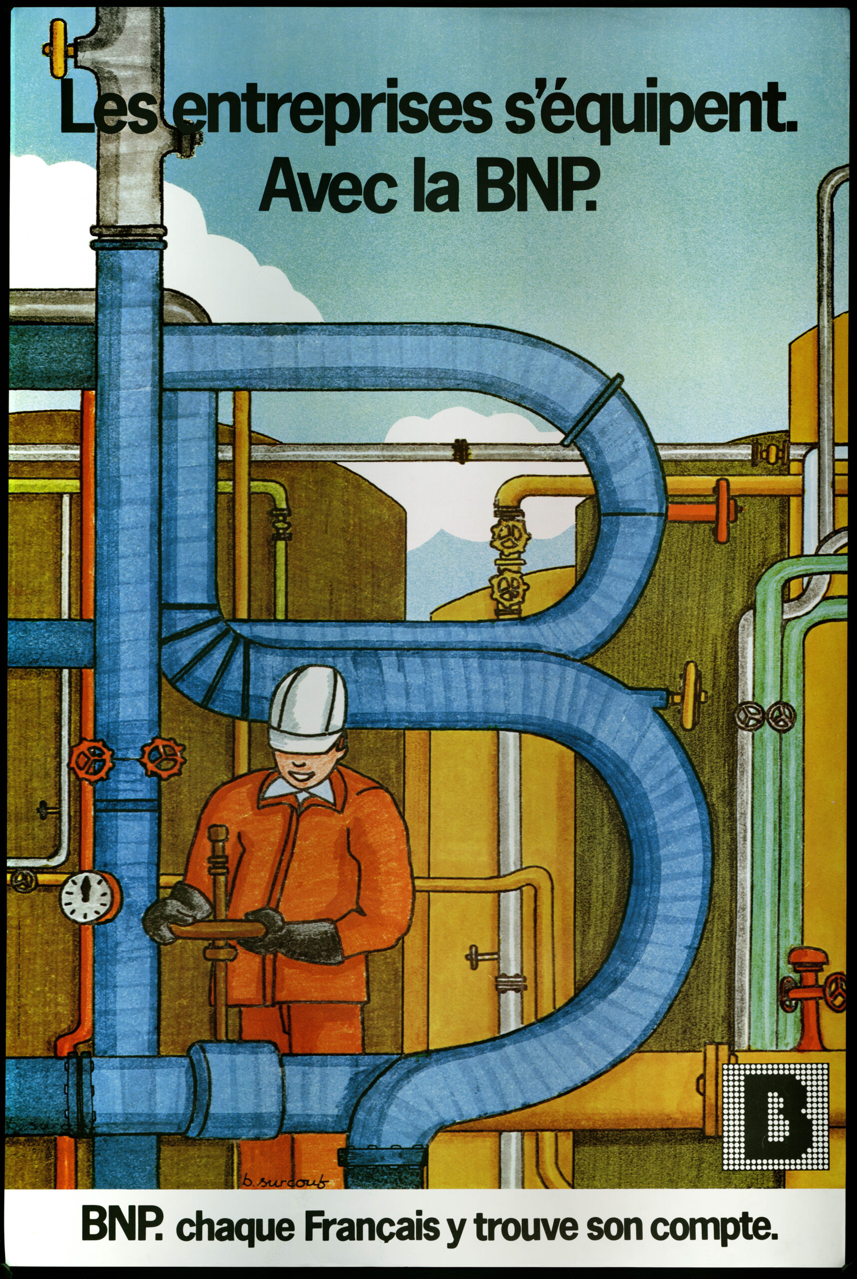 Affiche de la BNP : les entreprises s'équipent